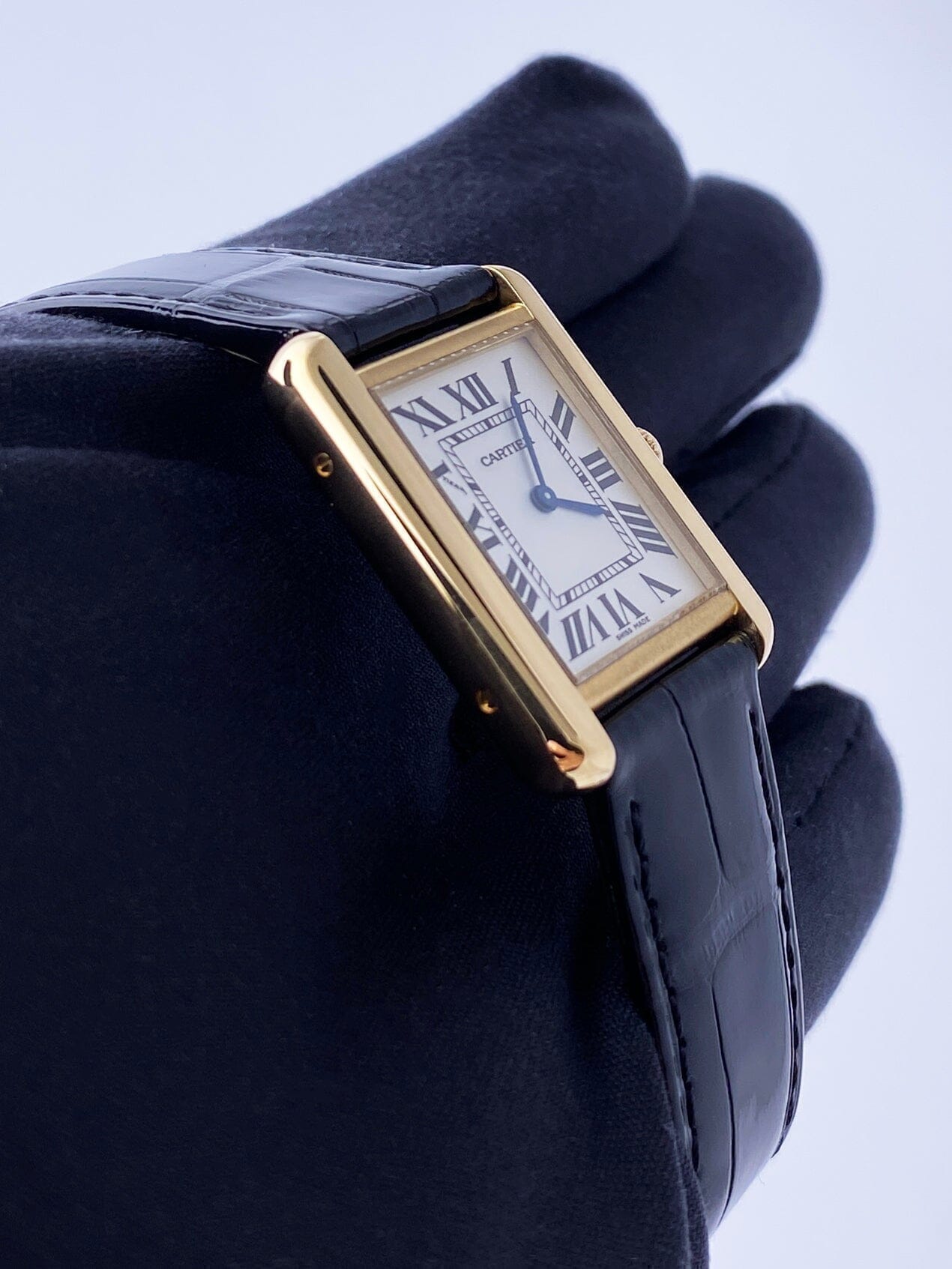 Cartier Tank Solo W1018755 18K Yellow Gold Ladies Watch Box Papers - Watches