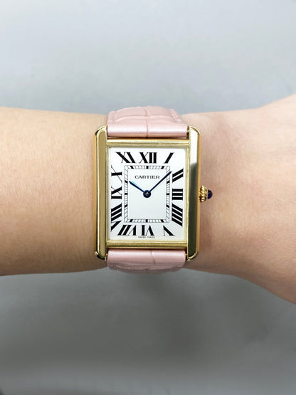 Cartier Tank Solo W1018855 Large Size 18K Yellow Gold Ladies Watch - Watches