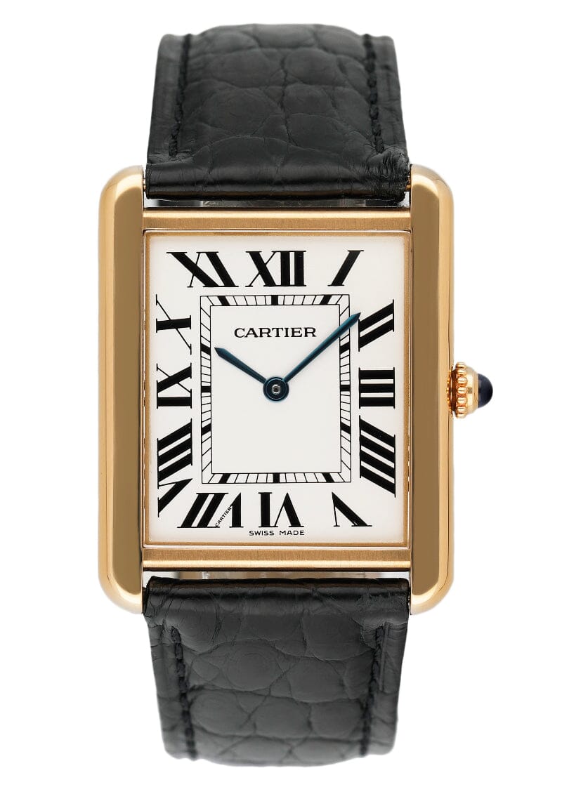 Cartier Tank Solo W1018855 Large Size 18K Yellow Gold Ladies Watch - Wristwatch