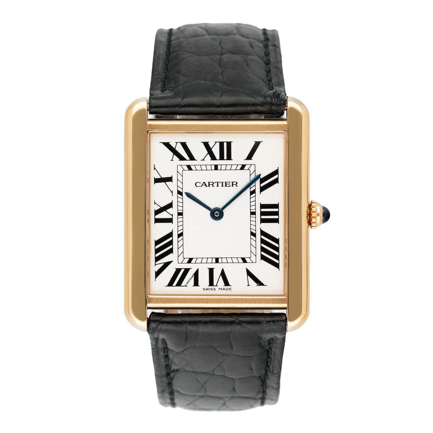 Cartier Tank Solo W1018855 Large Size 18K Yellow Gold Watch Box Papers