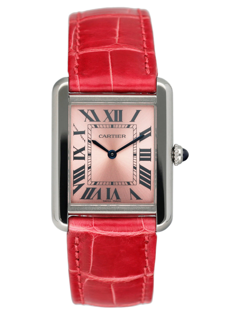 Cartier Tank Solo W5200000 Pink Dial Ladies Watch Box Papers - Watches