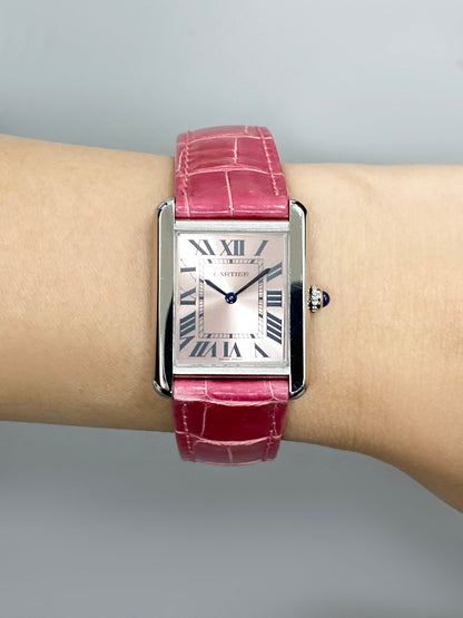 Cartier Tank Solo W5200000 Pink Dial Ladies Watch Box Papers - Watches