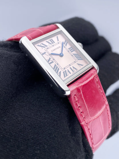Cartier Tank Solo W5200000 Pink Dial Ladies Watch Box Papers - Watches