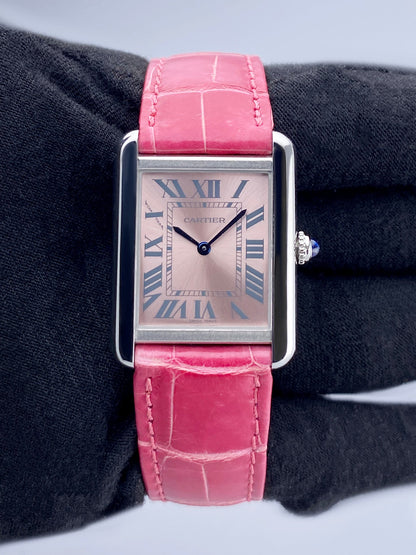 Cartier Tank Solo W5200000 Pink Dial Ladies Watch Box Papers - Watches