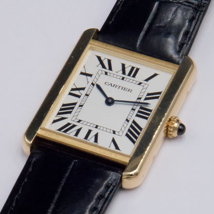 Cartier Tank Solo W5200004 Large Size 18K Yellow Gold Mens Watch - Watches