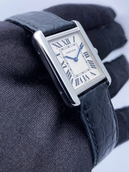 Cartier Tank Solo W5200005 Silver Dial Ladies Watch Box Papers - Watches