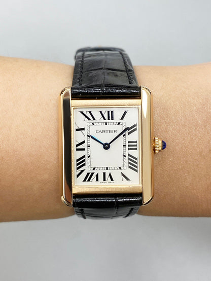 Cartier Tank Solo W5200024 18K Rose Gold Watch Box Papers
