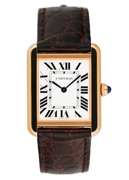 Cartier Tank Solo W5200024 18K Rose Gold Watch Box Papers