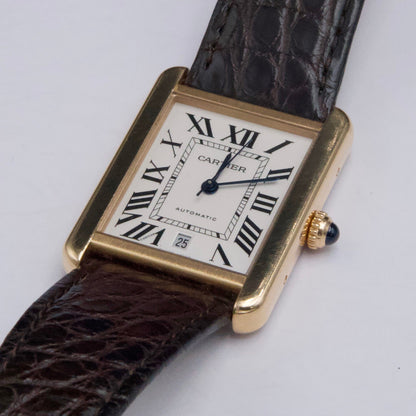 Cartier Tank Solo XL W5200026 18K Rose Gold Mens Watch - Wristwatch