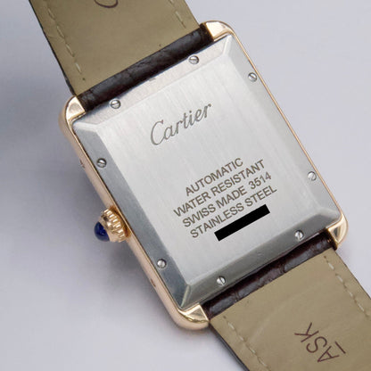 Cartier Tank Solo XL W5200026 18K Rose Gold Mens Watch - Wristwatch