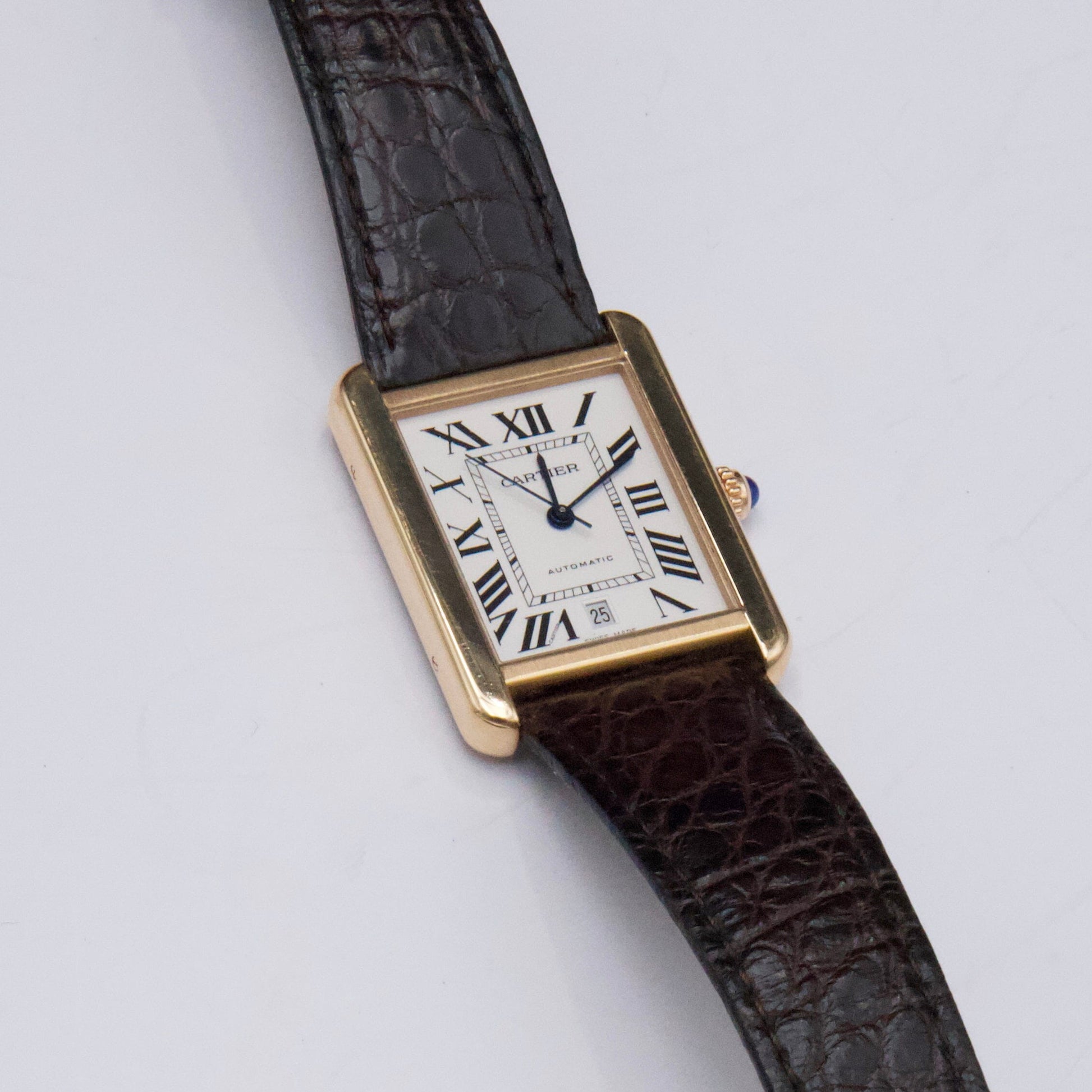 Cartier Tank Solo XL W5200026 18K Rose Gold Mens Watch - Wristwatch
