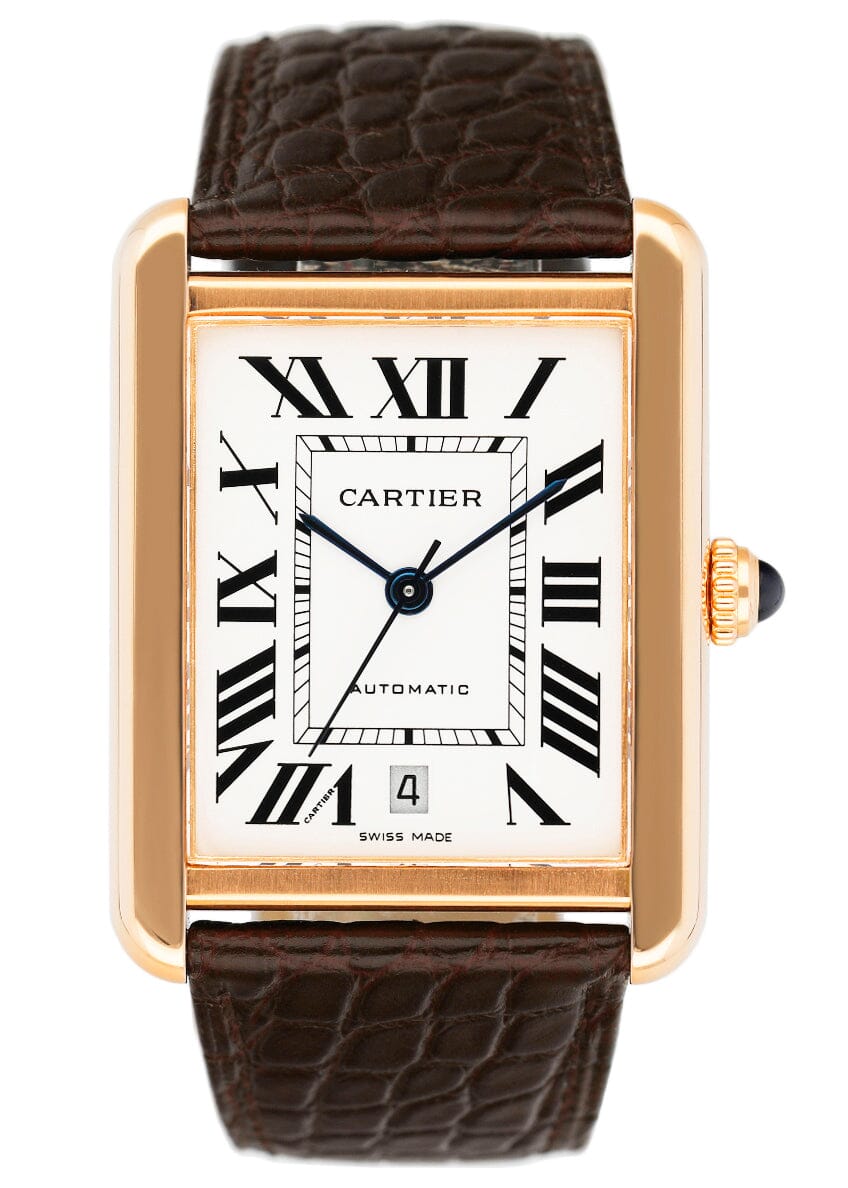 Cartier Tank Solo XL W5200026 18K Rose Gold Mens Watch Box Papers - Watches