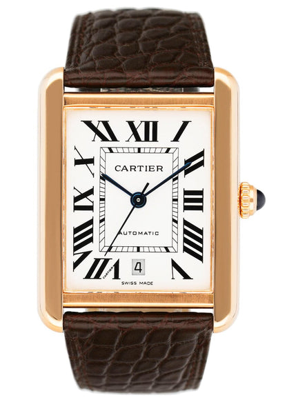 Cartier Tank Solo XL W5200026 18K Rose Gold Mens Watch Box Papers - Watches