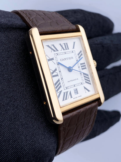 Cartier Tank Solo XL W5200026 18K Rose Gold Mens Watch Box Papers - Watches