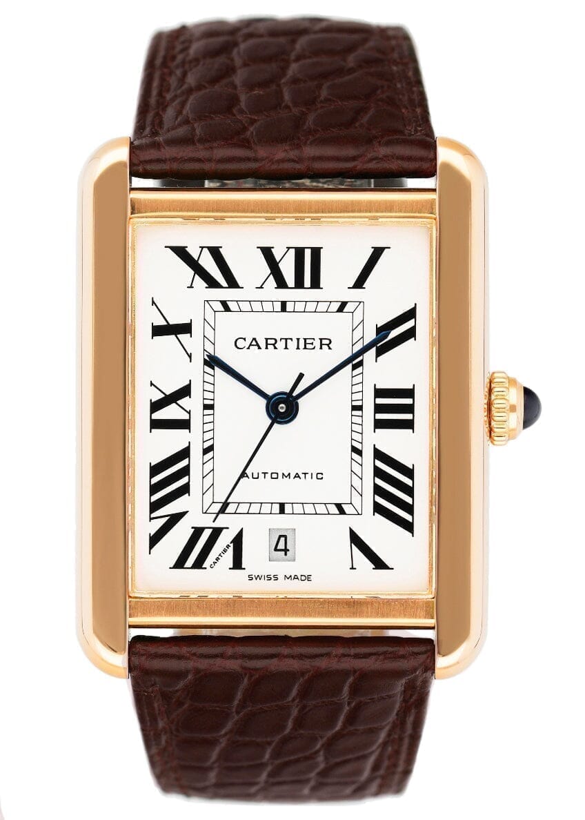 Cartier Tank Solo XL W5200026 18K Rose Gold Mens Watch Box Papers - Watches