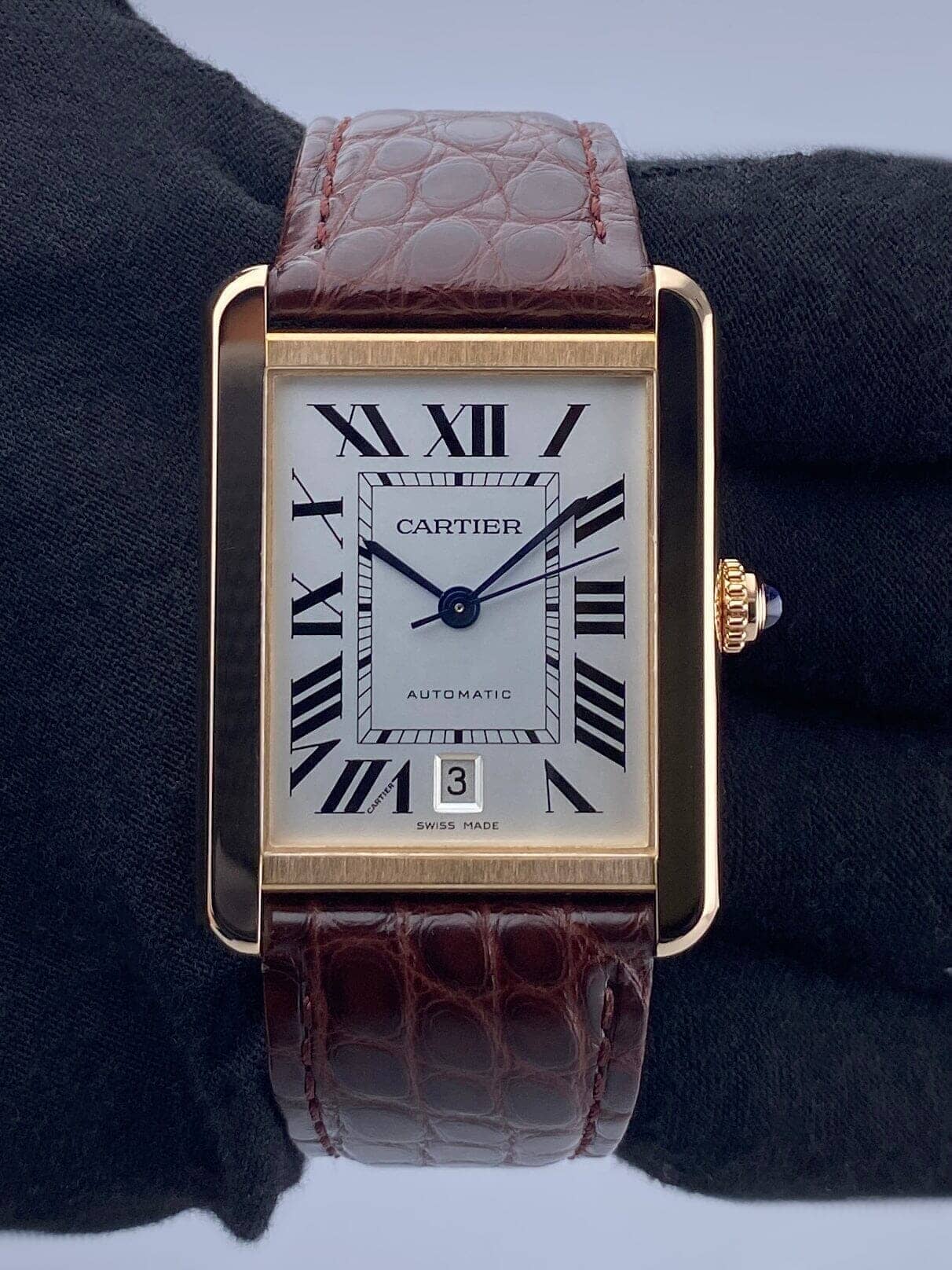 Cartier Tank Solo XL W5200026 18K Rose Gold Mens Watch Box Papers - Watches