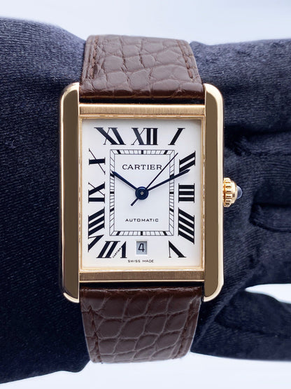 Cartier Tank Solo XL W5200026 18K Rose Gold Mens Watch Box Papers - Watches