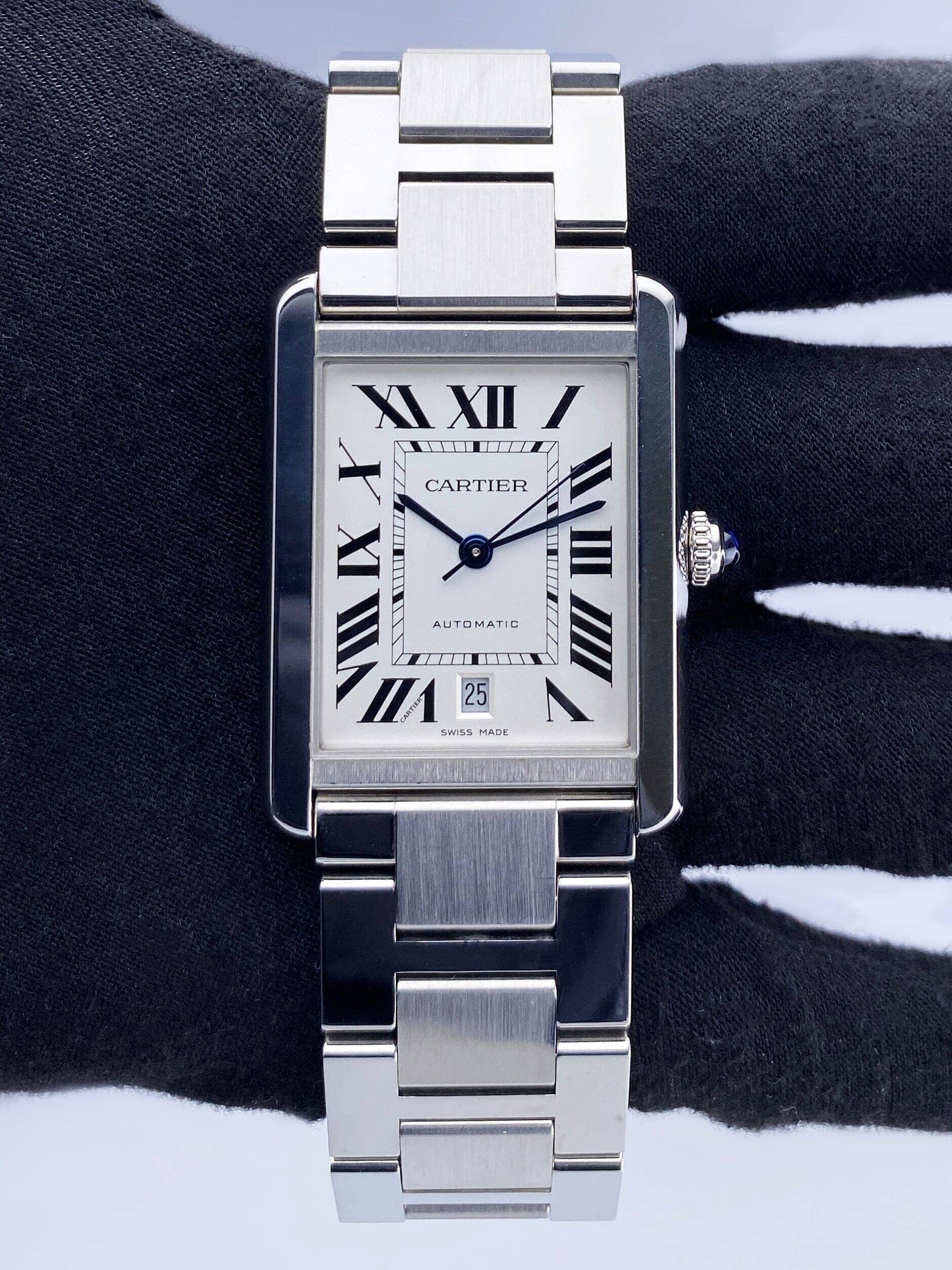 Cartier Tank Solo XL W5200028 Stainless Steel Mens Watch Box Papers - Watches