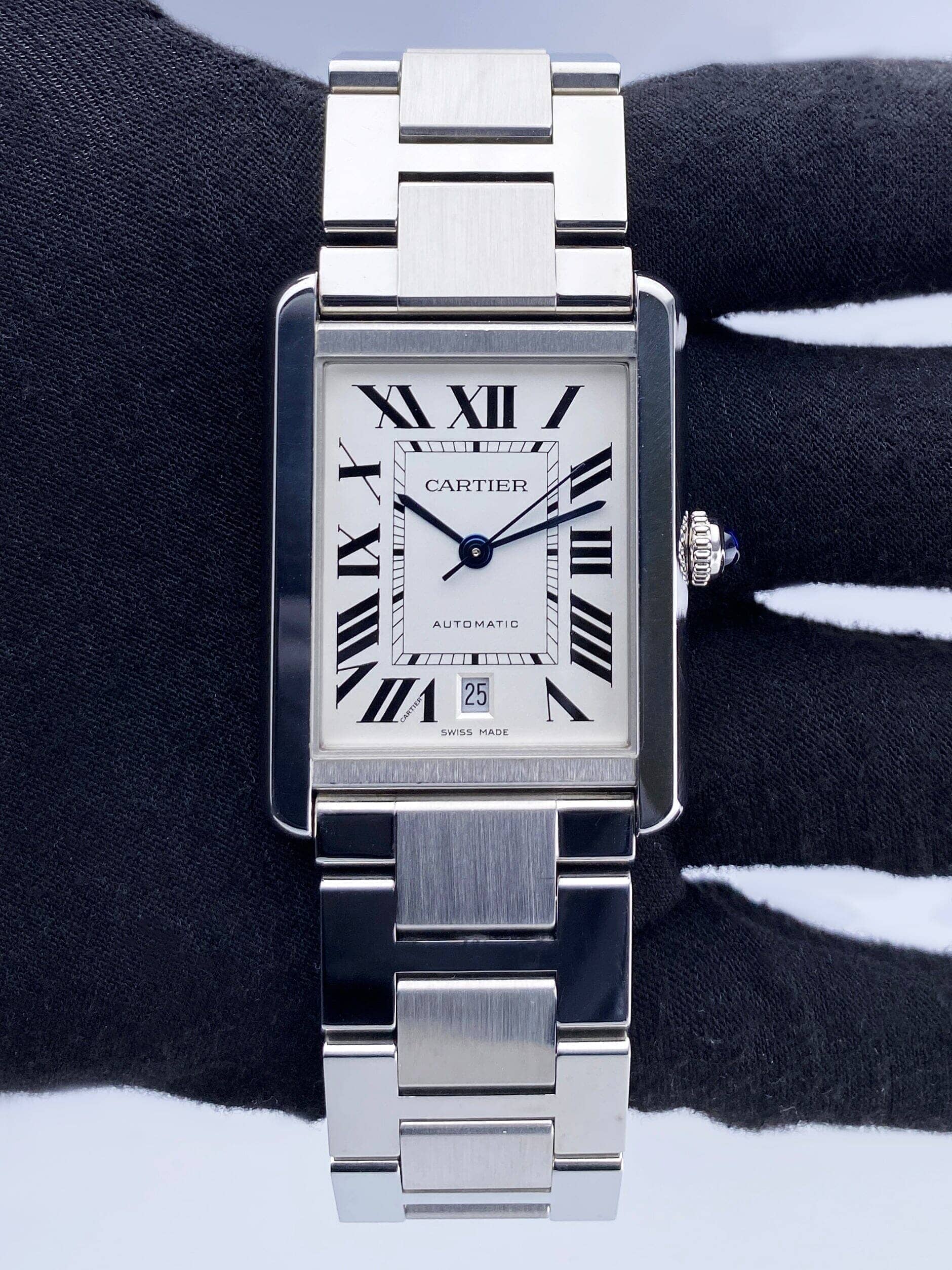 Cartier Tank Solo XL W5200028 Stainless Steel Mens Watch Box Papers - Watches