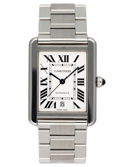 Cartier Tank Solo XL W5200028 Stainless Steel Mens Watch Box Papers - Watches
