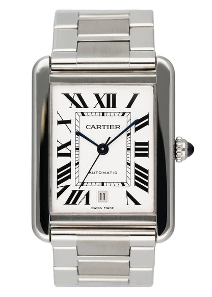 Cartier Tank Solo XL W5200028 Stainless Steel Mens Watch Box Papers - Wristwatch