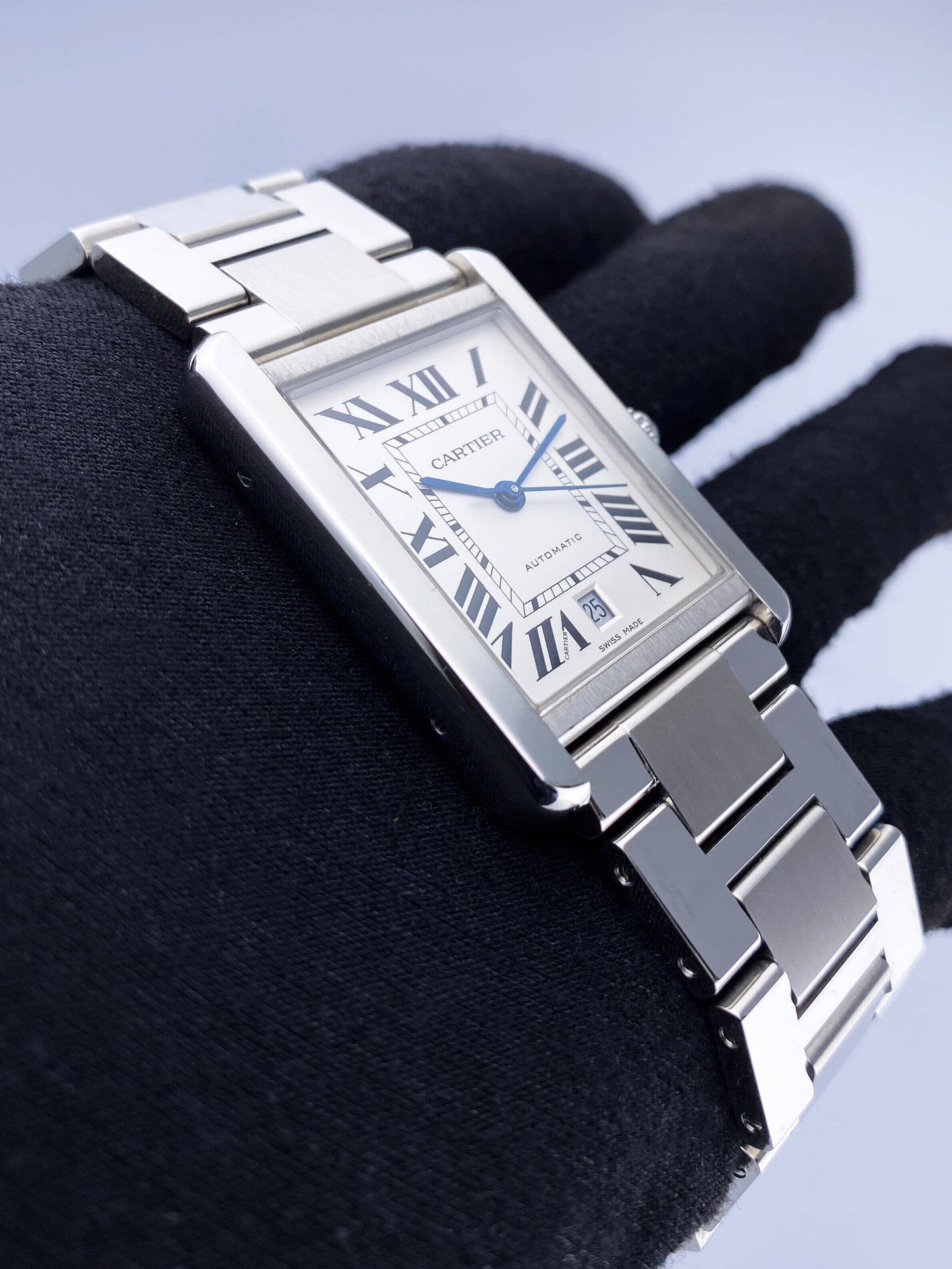 Cartier Tank Solo XL W5200028 Stainless Steel Mens Watch Box Papers - Watches