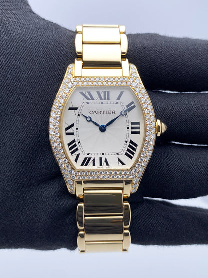 Cartier Tortue Large WA5037W8 Diamond Yellow Gold Mens Watch - Watches