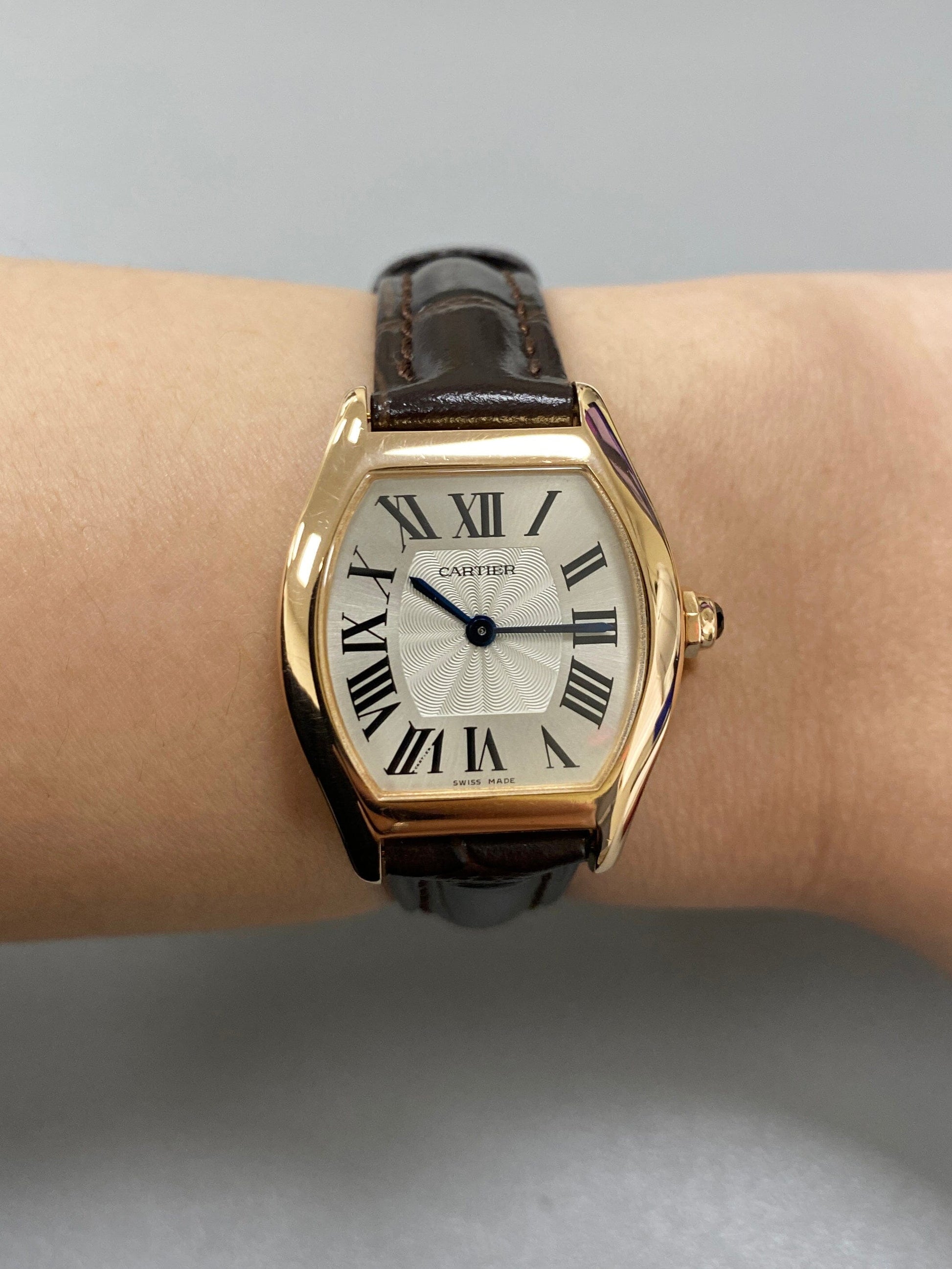 Cartier Tortue W1556360 18K Rose Gold Ladies Watch - Wristwatch