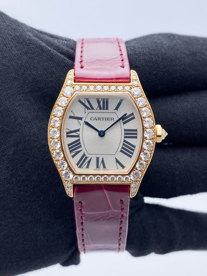 Cartier Tortue WA505031 Diamond 18K Rose Gold Ladies Watch - Watches