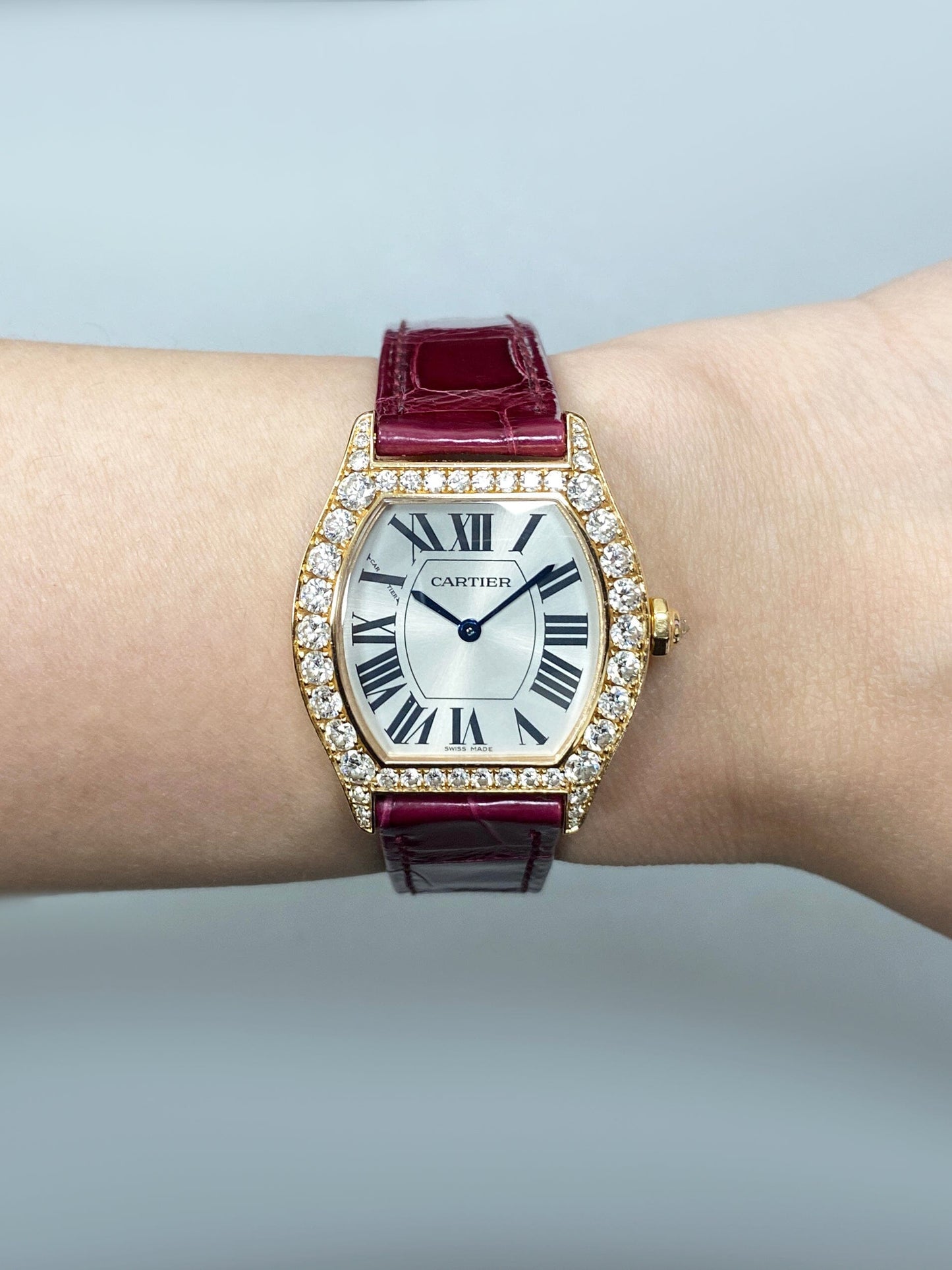 Cartier Tortue WA505031 Diamond 18K Rose Gold Ladies Watch - Watches