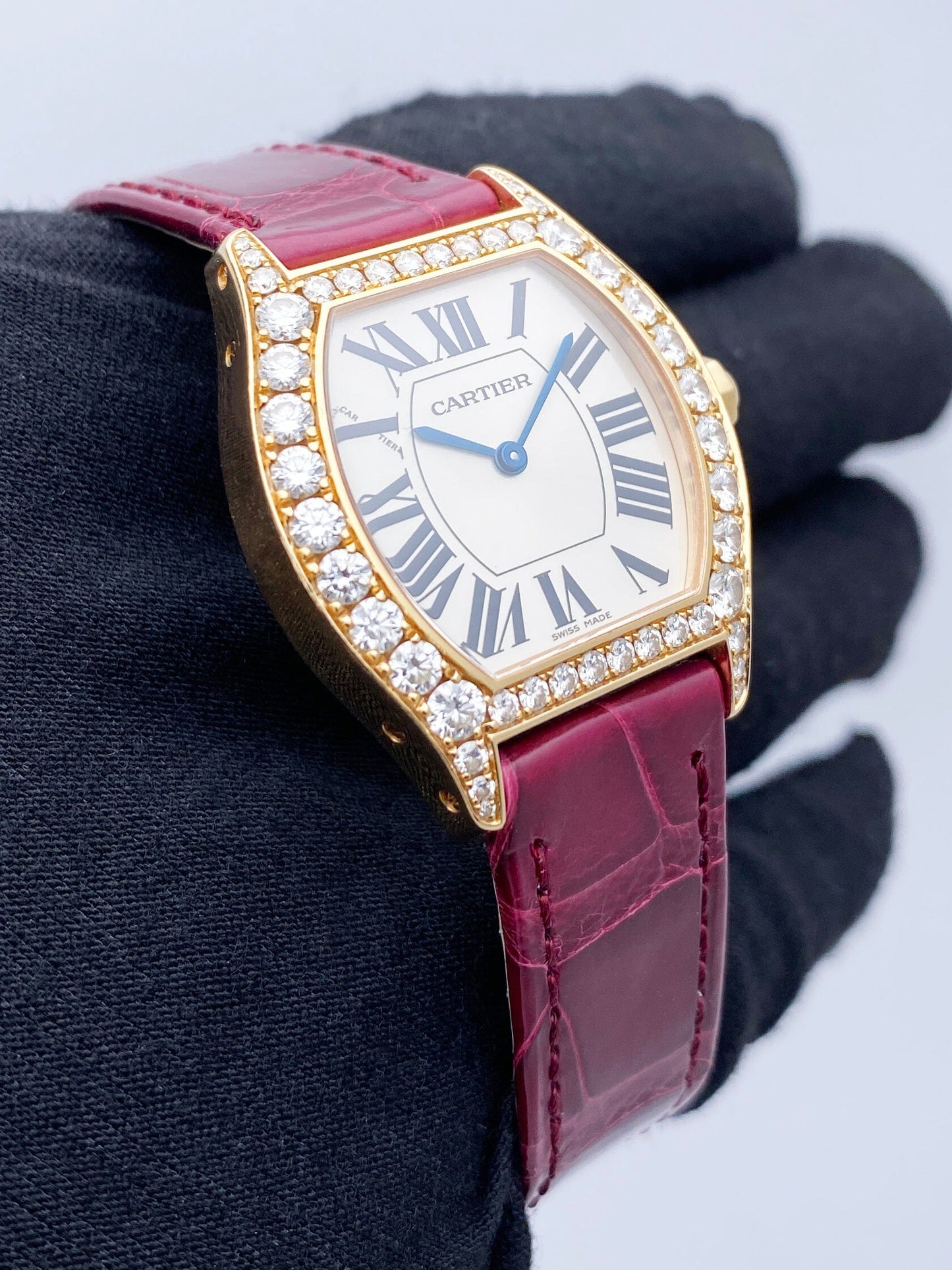 Cartier Tortue WA505031 Diamond 18K Rose Gold Ladies Watch - Watches