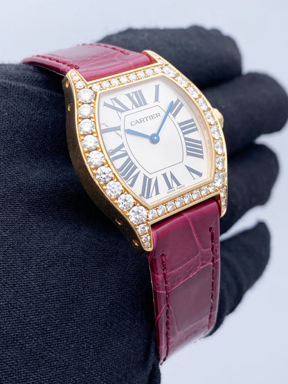 Cartier Tortue WA505031 Diamond 18K Rose Gold Ladies Watch - Watches