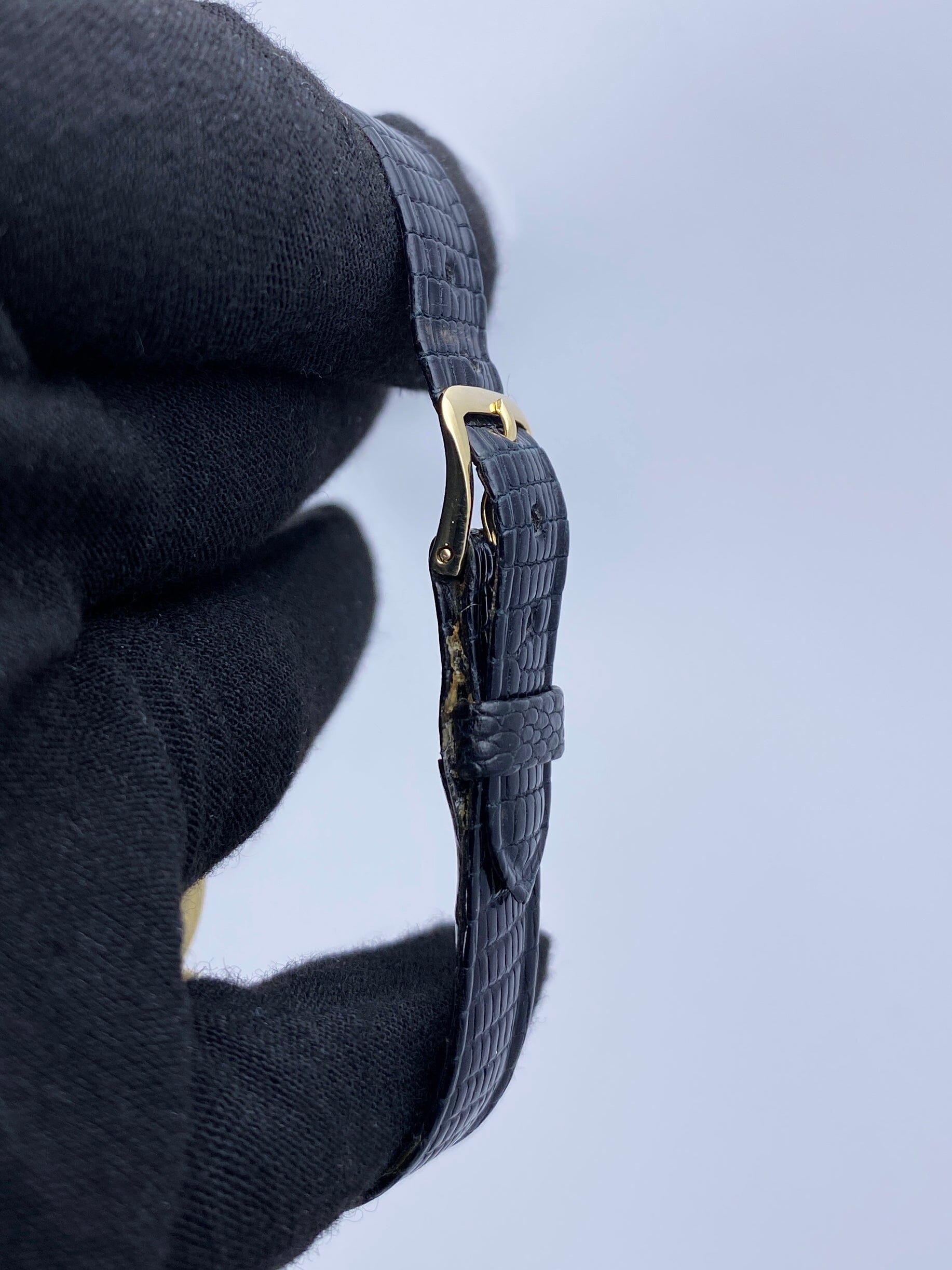 Cartier Vintage Black Dial 18K Yellow Gold Ladies Watch