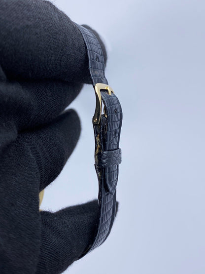 Cartier Vintage Black Dial 18K Yellow Gold Ladies Watch