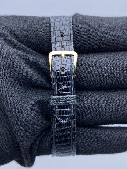 Cartier Vintage Black Dial 18K Yellow Gold Ladies Watch