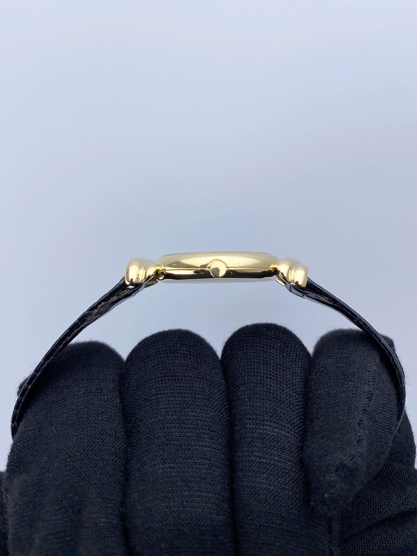 Cartier Vintage Black Dial 18K Yellow Gold Ladies Watch