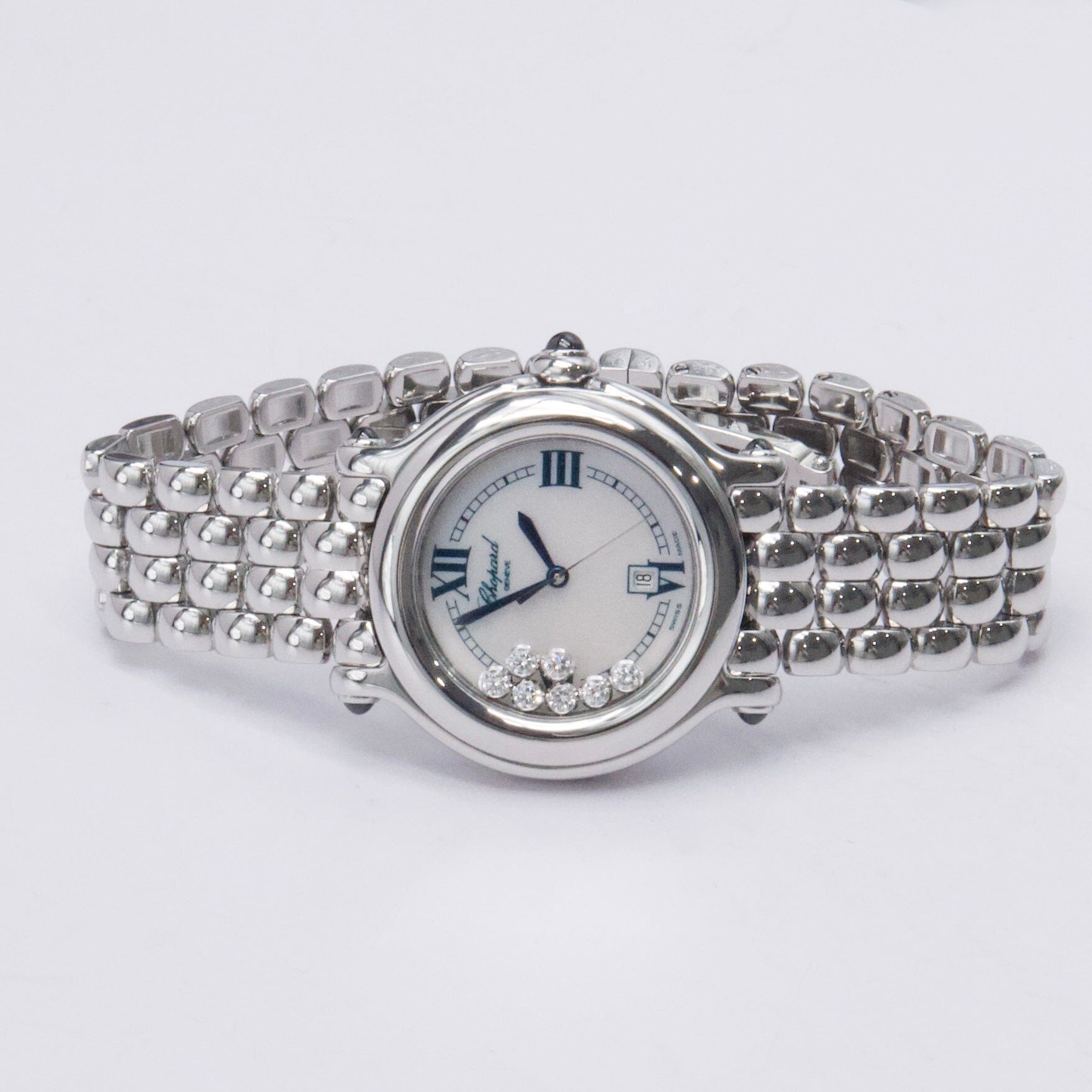 Chopard Happy Sport 27/8236-23 MOP Dial Diamond Ladies Watch - Watches