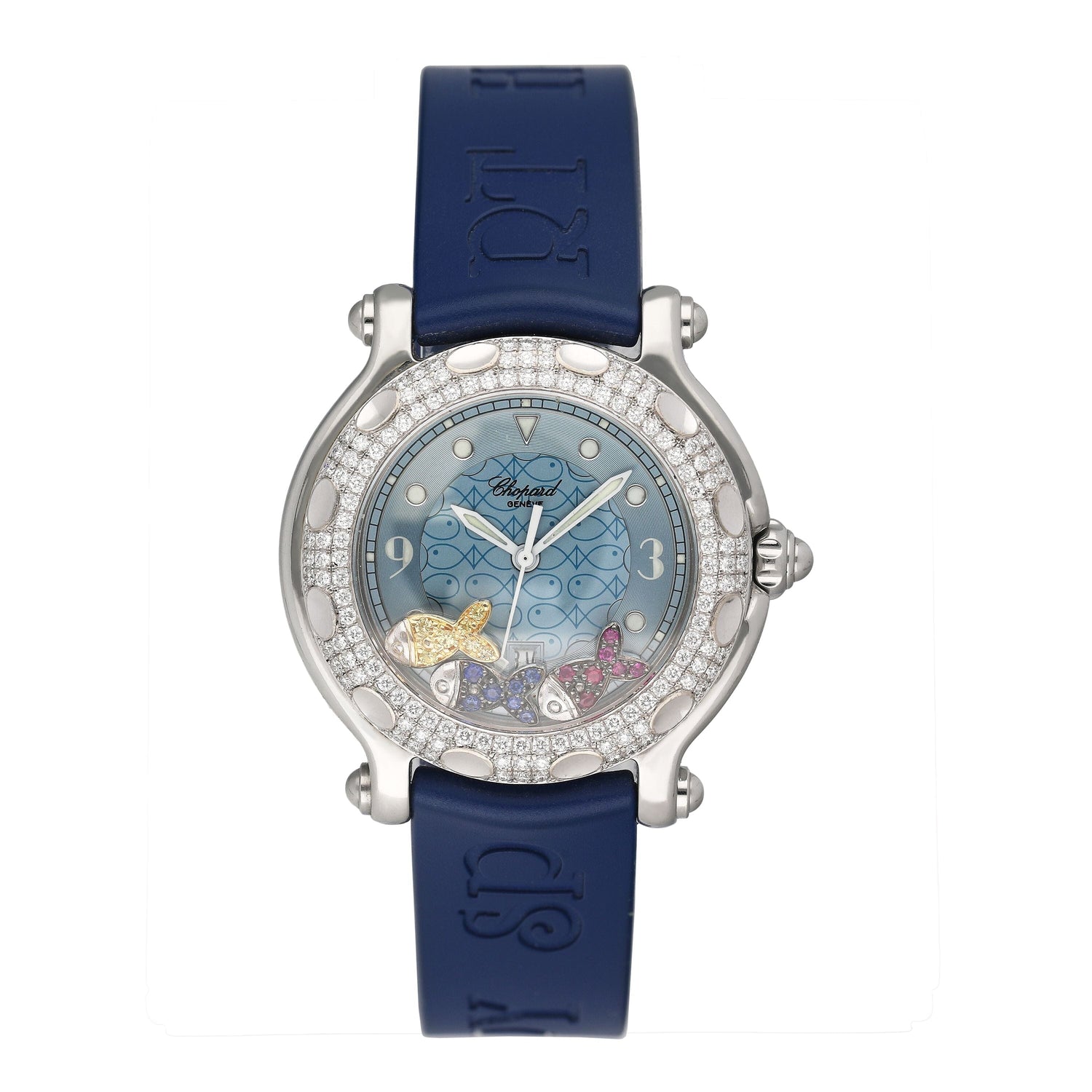 Chopard Happy Sport Fish 27/8822 Blue Dial Ladies Watch With Box - Watches