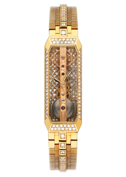 Corum Golden Bridge 13102H32 Diamond Yellow Gold Ladies Watch - Watches