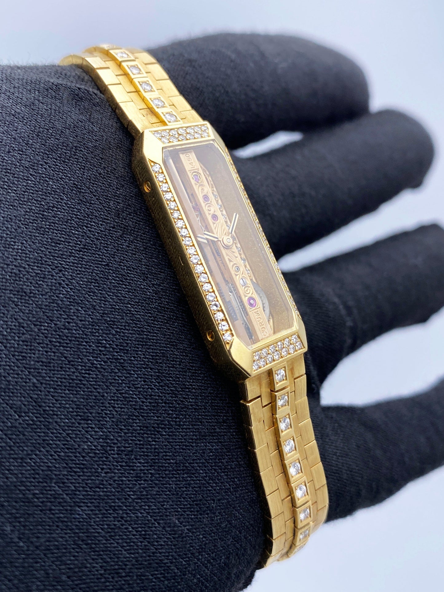 Corum Golden Bridge 13102H32 Diamond Yellow Gold Ladies Watch - Watches