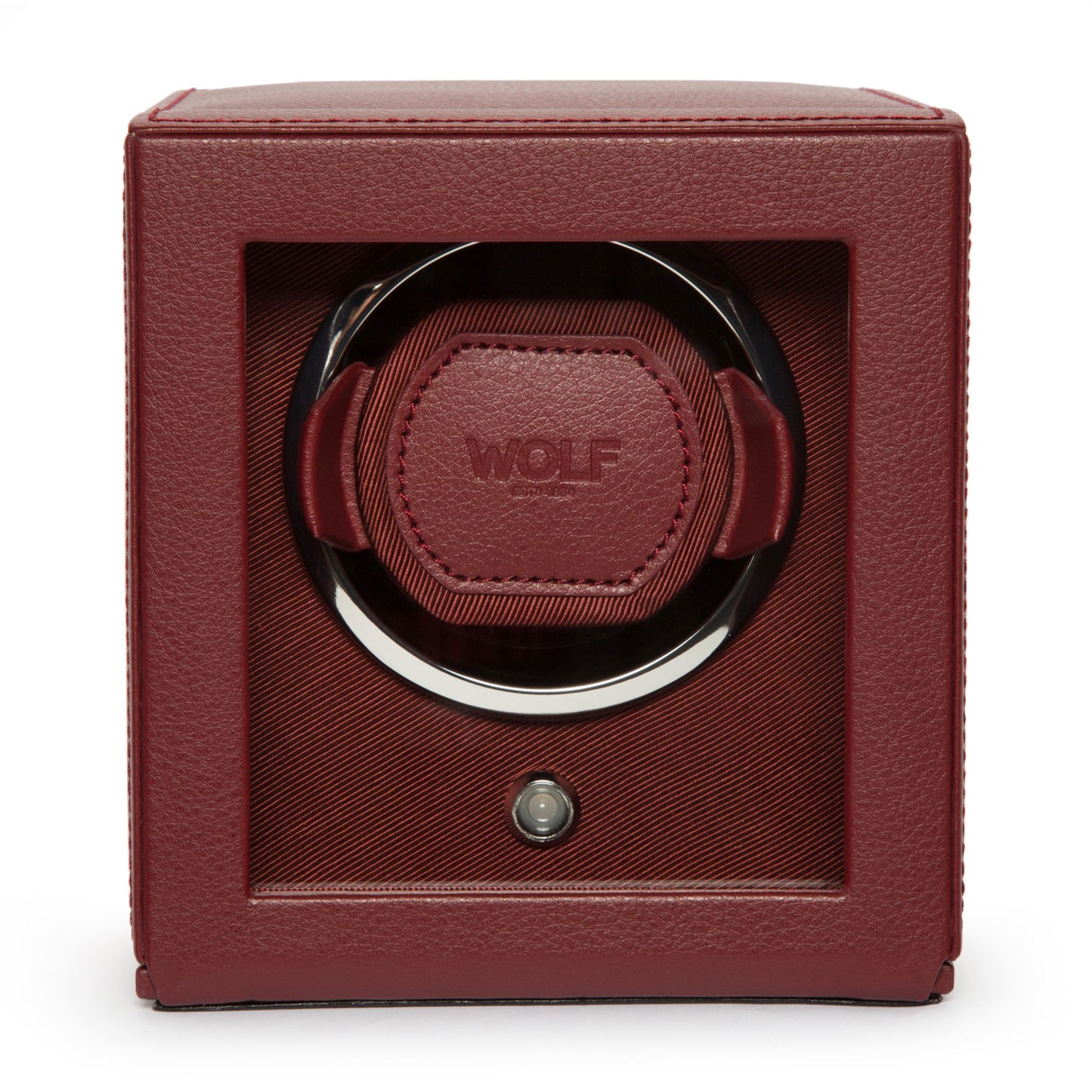 Cub Single Watch Winder with Cover - Bordeaux