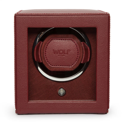 Cub Single Watch Winder with Cover - Bordeaux