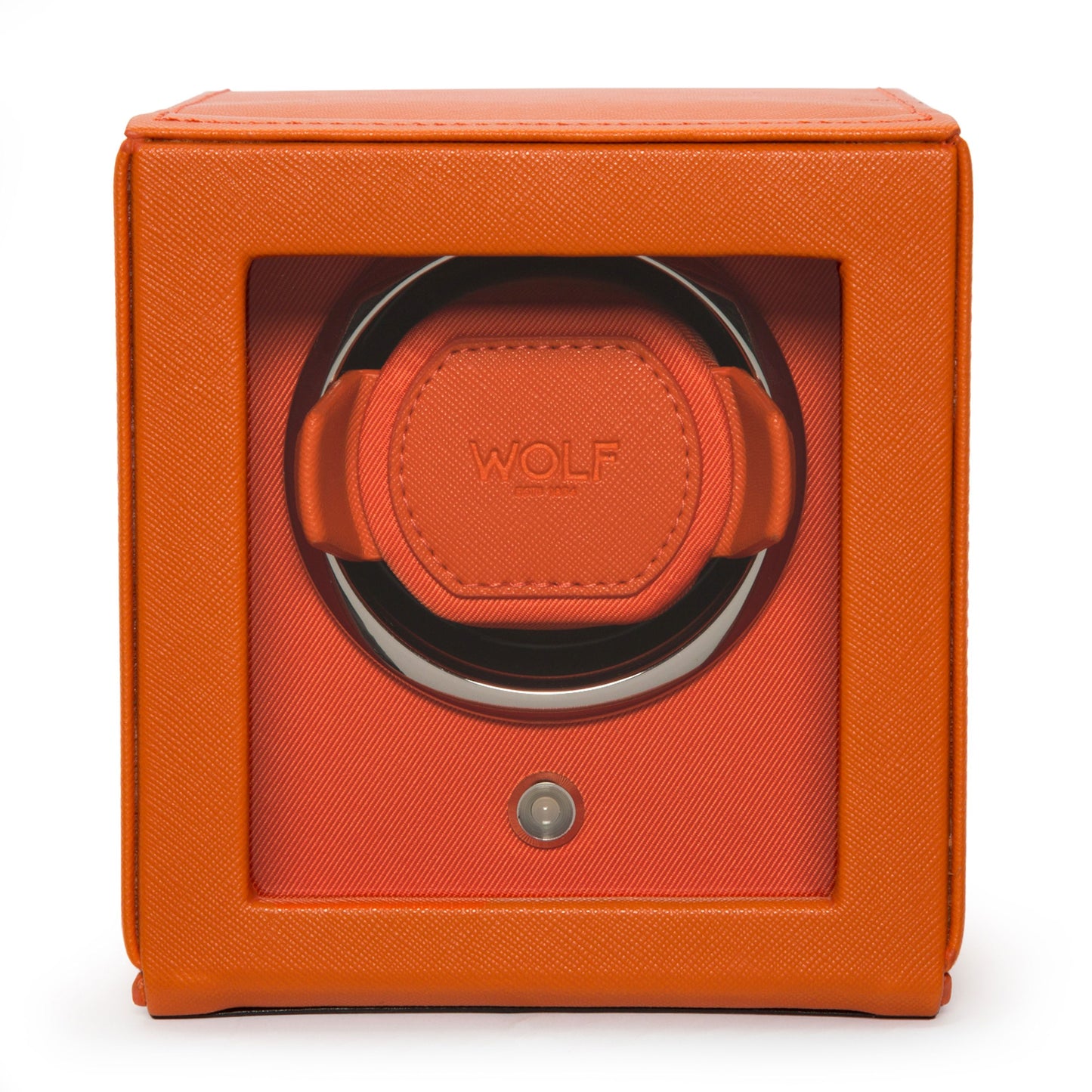 Cub Single Watch Winder with Cover - Orange