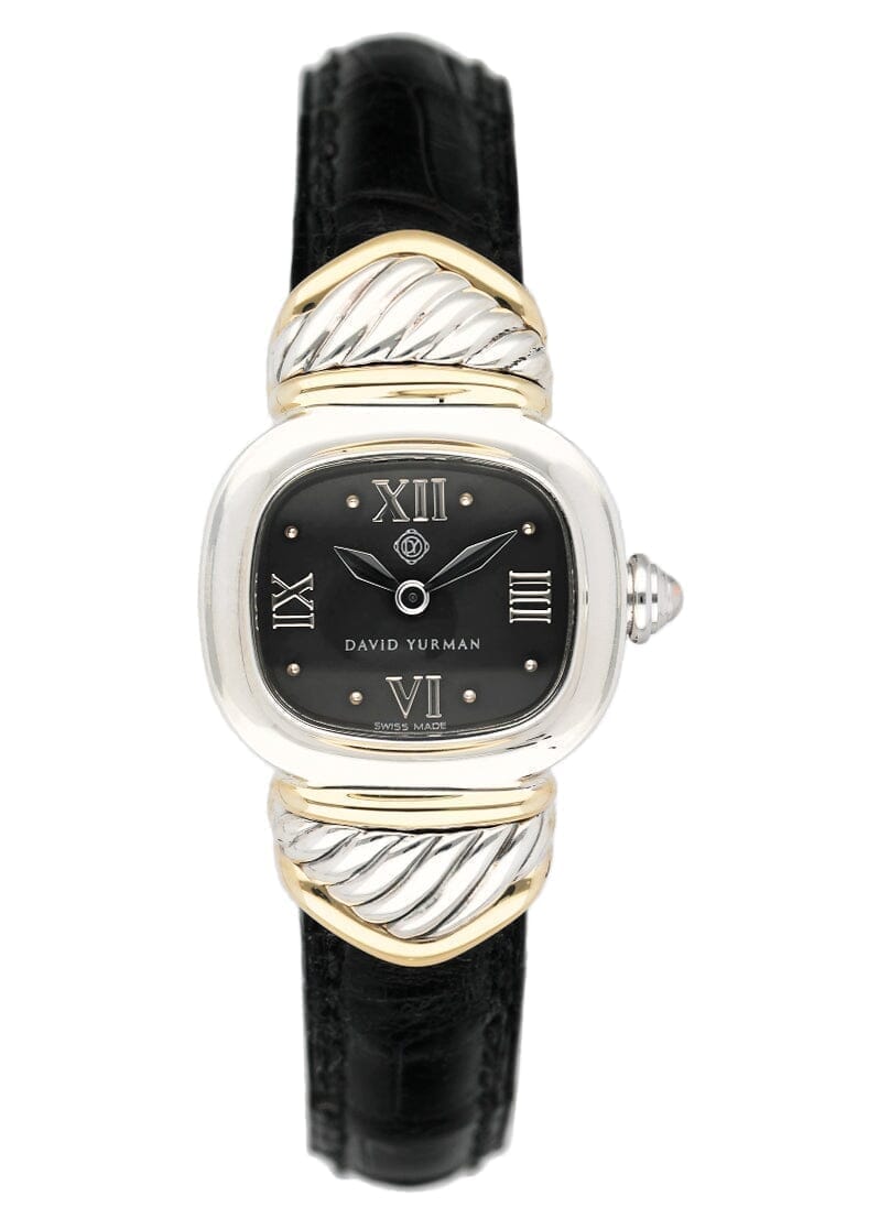 David Yurman Black Dial 14K Gold Steel Ladies Watch - Watches