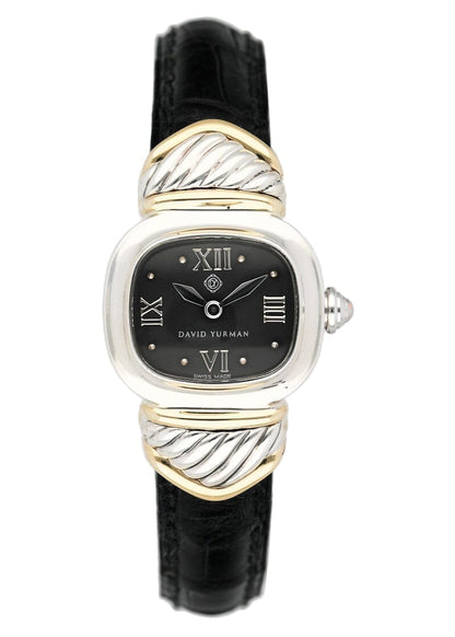 David Yurman Black Dial 14K Gold Steel Ladies Watch - Watches
