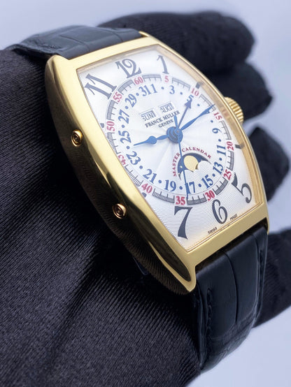 Franck Muller Master Calendar 5850 MC L 18K Yellow Gold Mens Watch Box Papers
