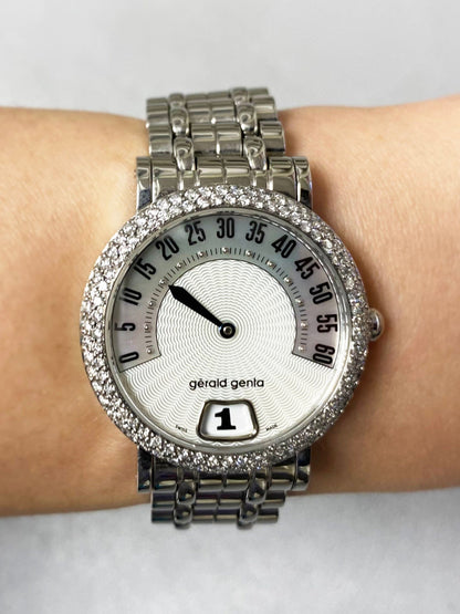 Gérald Genta Retro Classic G.3624 Diamonds Steel Ladies Watch Box Papers