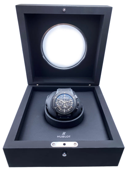 Hublot Classic Fusion Aerofusion Black Magic Mens Watch Box Papers