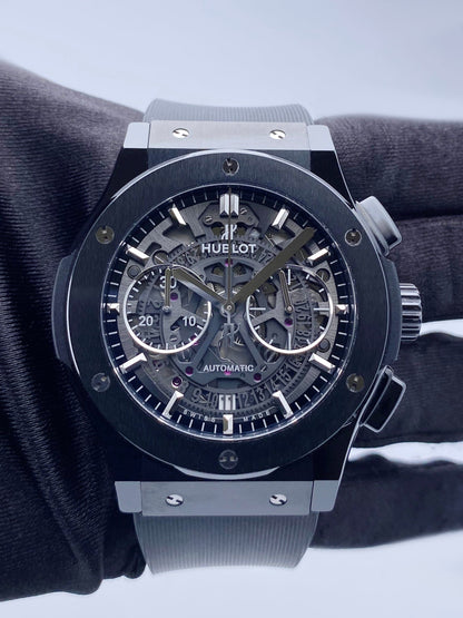 Hublot Classic Fusion Aerofusion Black Magic Mens Watch Box Papers
