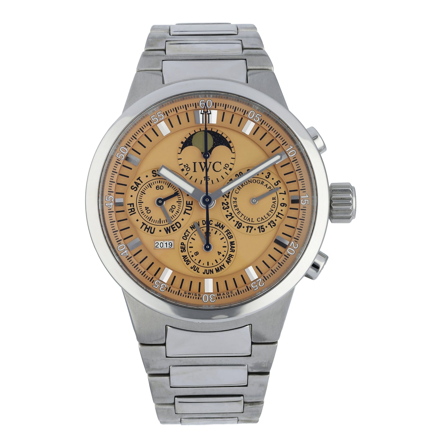 IWC GST Perpetual Calendar IW3756-11 Salmon Dial Men’s Watch - Wristwatch